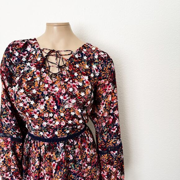 [Modcloth] Ravishing Matters Floral Print Daisy Appliques Maxi Dress Pockets 1X - Picture 8 of 13